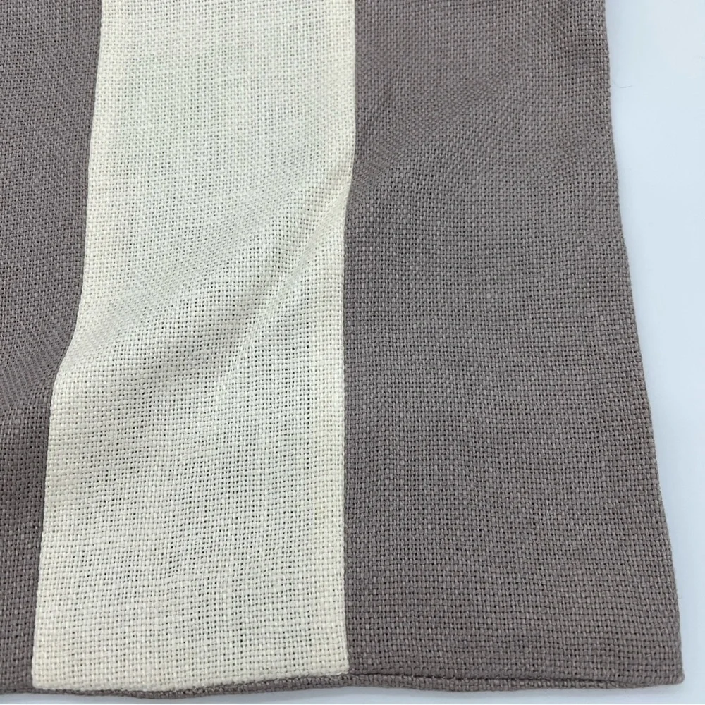 Pottery Barn Taupe And Cream Awning Stripe Linen 20x20 Pillow Cover NWOT
